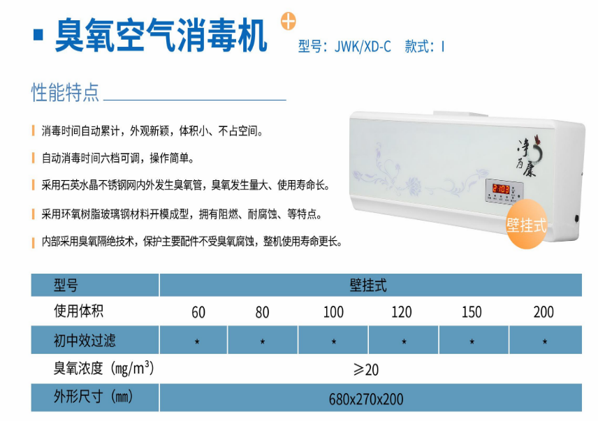 凈為康JWKXD-C款式Ⅰ（120?）壁掛式，臭氧空氣消毒凈化機1.png