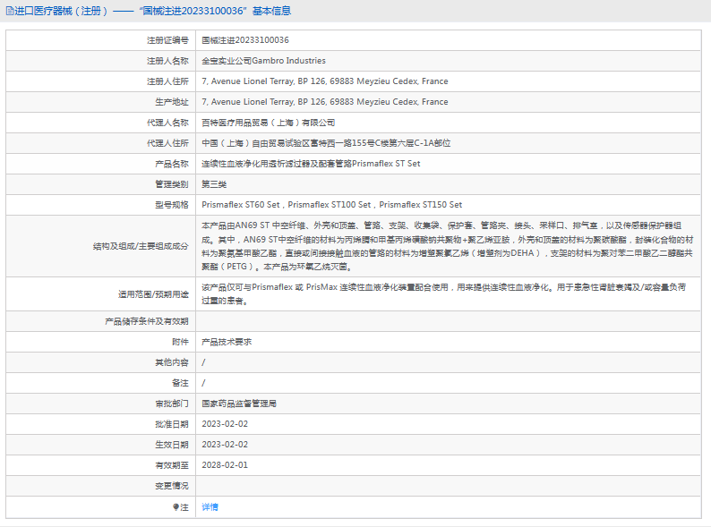 連續(xù)性血液凈化用透析濾過(guò)器及配套管路Prismaflex ST150 Set1.png